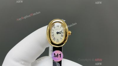 M1 Factory Cartier Mini Baignoire 24.6*18.7mm Quartz Movement Yellow Gold Case Watch